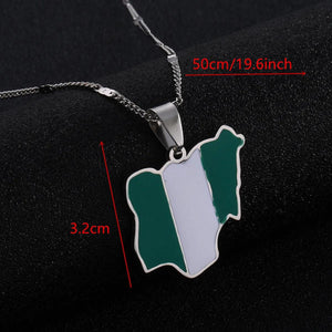 Nigeria Flag Map Necklace