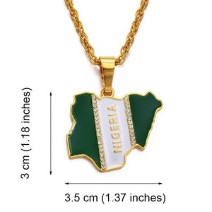 Nigeria Flag Map Necklace