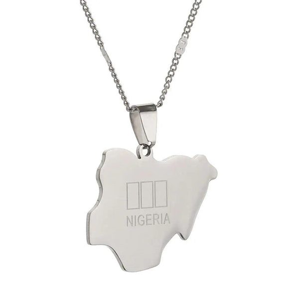 Nigeria Flag Map Necklace