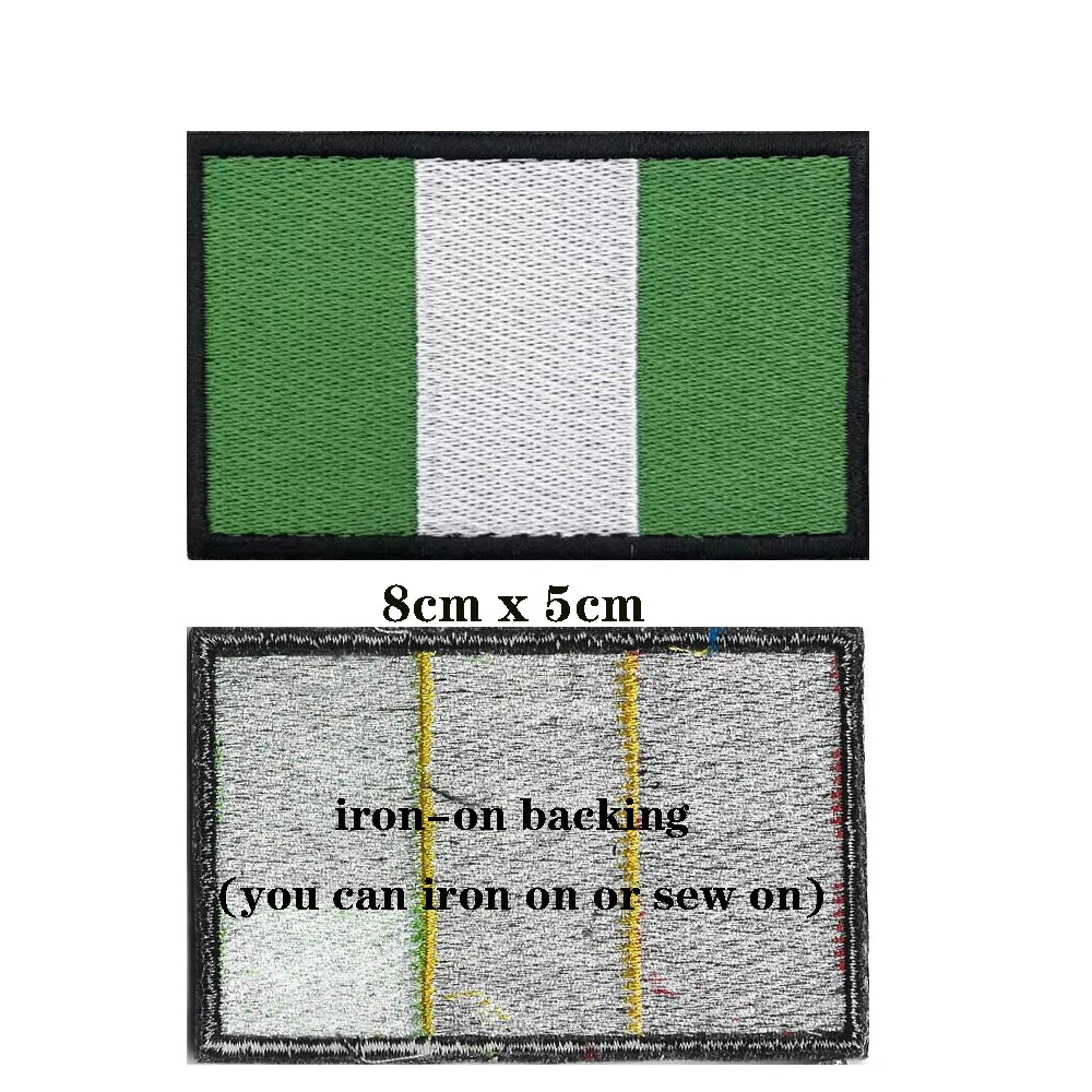 Nigeria Flag Patch - Iron On/Hook & Loop Patch