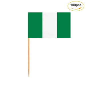 Nigeria Flag Toothpicks - Cupcake Toppers (100Pcs)