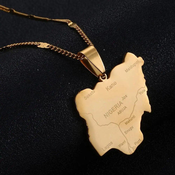 Nigeria Map Necklace