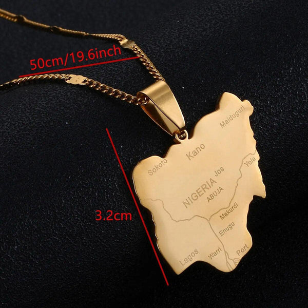 Nigeria Map Necklace