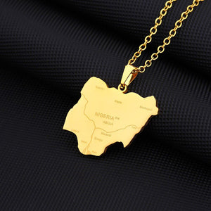 Nigeria Map Necklace