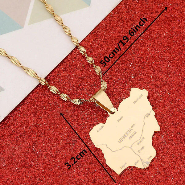 Nigeria Map Necklace