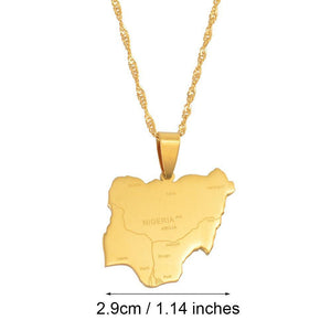 Nigeria Map Necklace