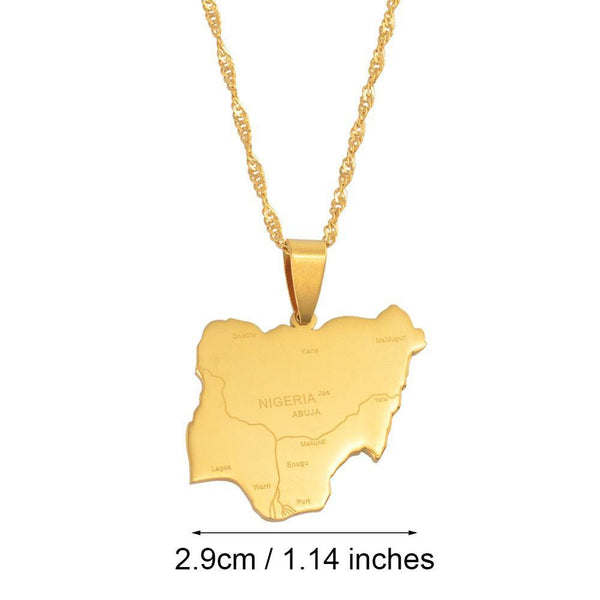 Nigeria Map Necklace