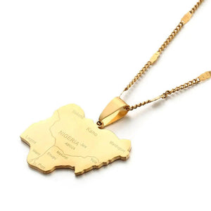 Nigeria Map Necklace