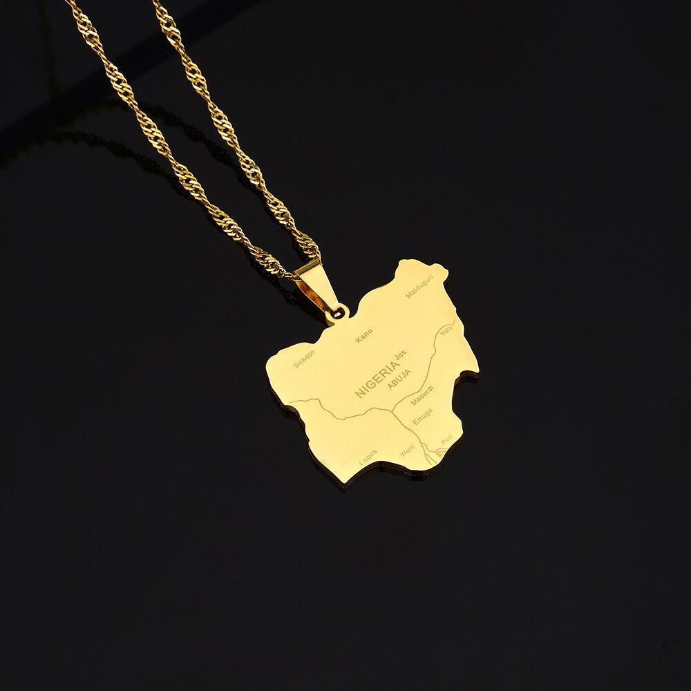 Nigeria Map Necklace