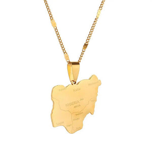 Nigeria Map Necklace