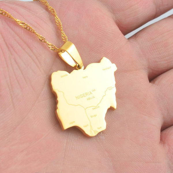 Nigeria Map Necklace