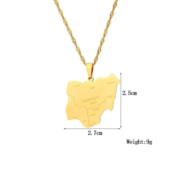 Nigeria Map Necklace