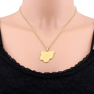 Nigeria Map Necklace