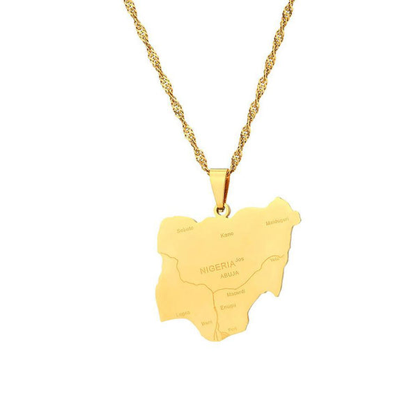 Nigeria Map Necklace