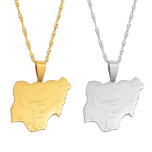 Nigeria Map Necklace