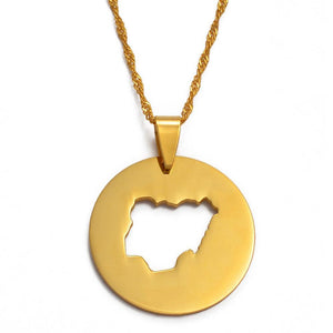 Nigeria Map Necklace