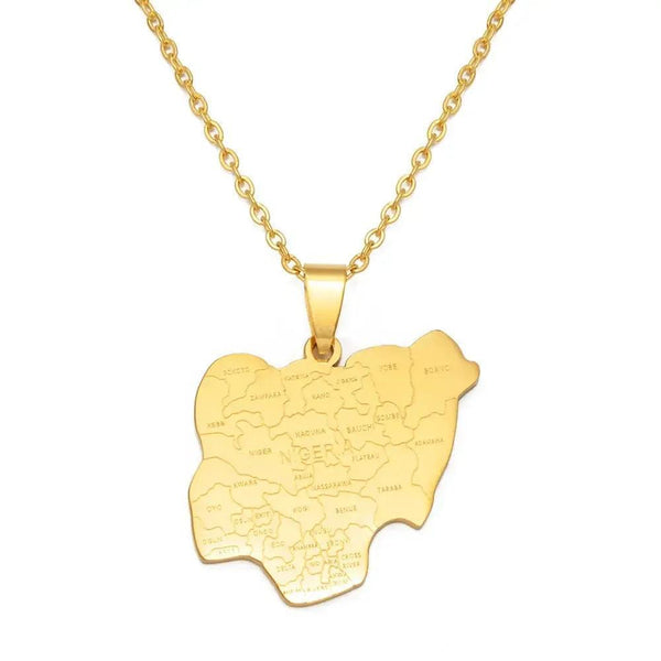 Nigeria Map Necklace