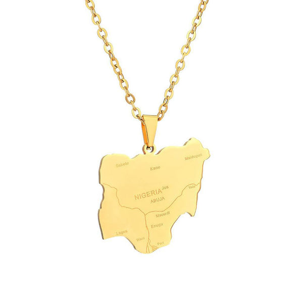 Nigeria Map Necklace