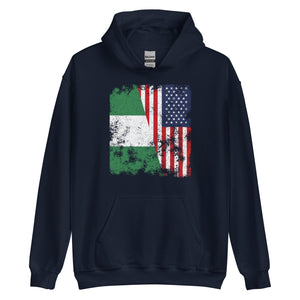 Nigeria USA Flag - Half American Hoodie