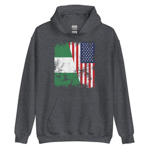 Nigeria USA Flag - Half American Hoodie