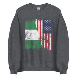 Nigeria USA Flag - Half American Sweatshirt
