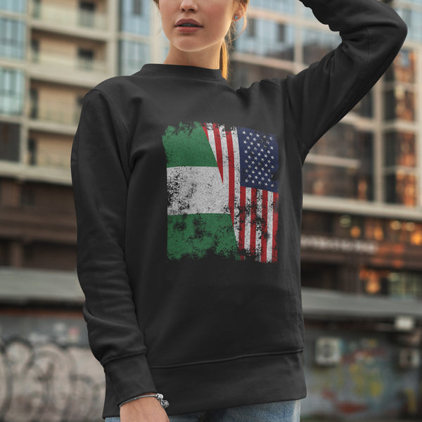 Nigeria USA Flag - Half American Sweatshirt