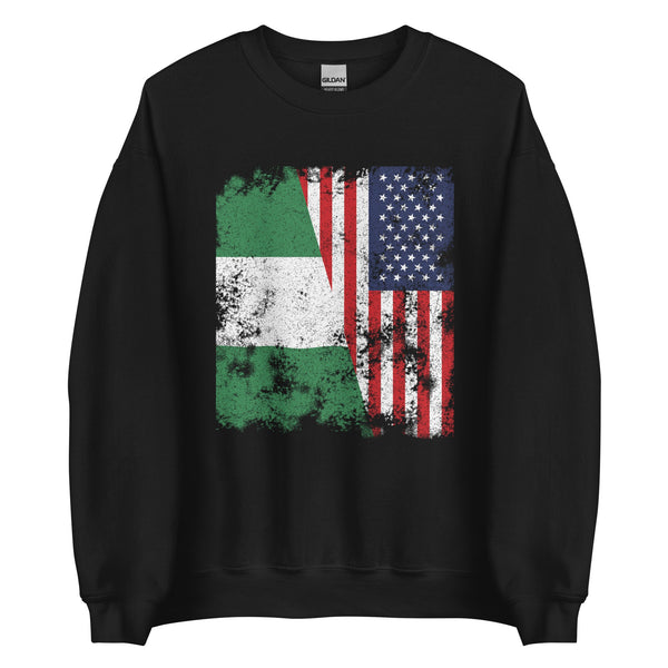 Nigeria USA Flag - Half American Sweatshirt