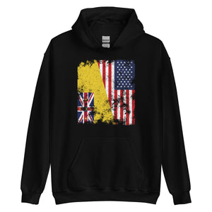 Niue USA Flag - Half American Hoodie