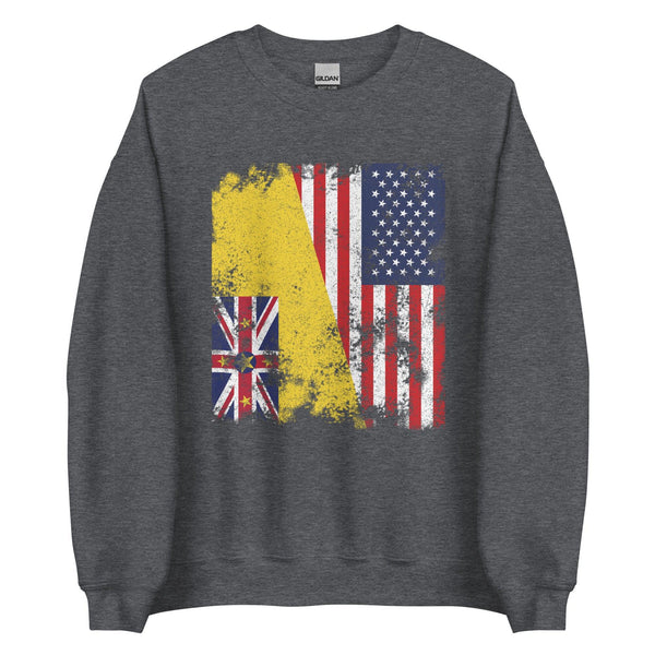 Niue USA Flag - Half American Sweatshirt