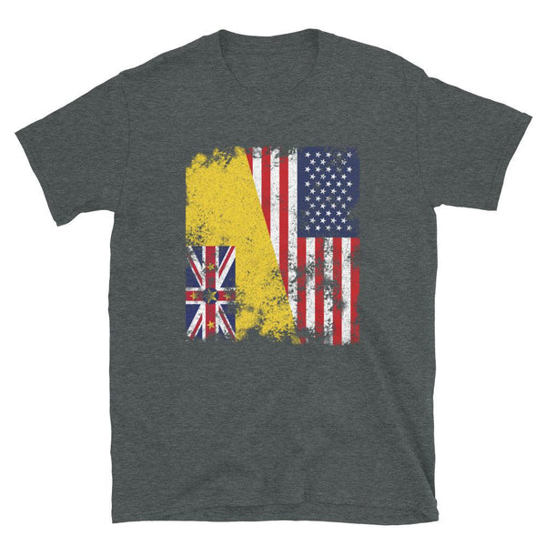 Niue USA Flag - Half American T-Shirt