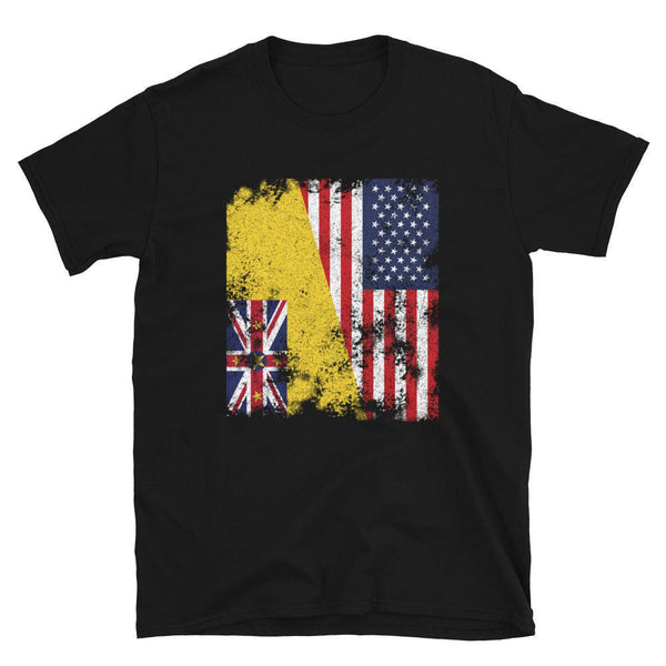 Niue USA Flag - Half American T-Shirt