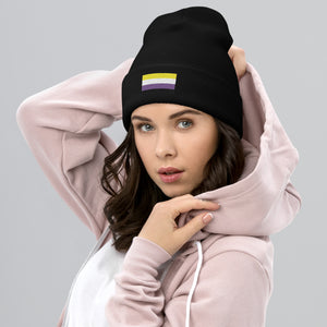 Nonbinary Flag Beanie - Embroidered LGBT+ Winter Hat