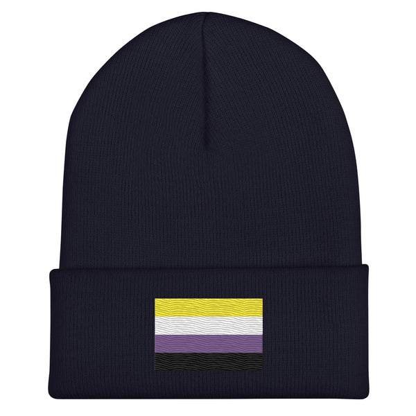Nonbinary Flag Beanie - Embroidered LGBT+ Winter Hat