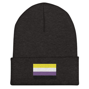 Nonbinary Flag Beanie - Embroidered LGBT+ Winter Hat