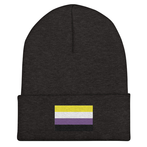 Nonbinary Flag Beanie - Embroidered LGBT+ Winter Hat
