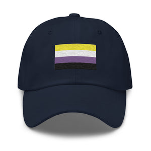 Nonbinary Flag Cap - Adjustable Embroidered LGBT+ Dad Hat