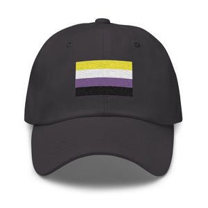 Nonbinary Flag Cap - Adjustable Embroidered LGBT+ Dad Hat