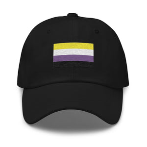 Nonbinary Flag Cap - Adjustable Embroidered LGBT+ Dad Hat
