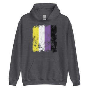 Nonbinary Flag - Distressed LGBTQIA2S+ Hoodie