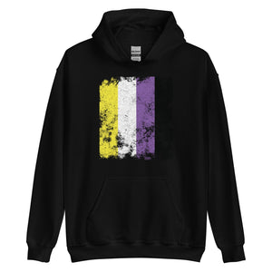 Nonbinary Flag - Distressed LGBTQIA2S+ Hoodie