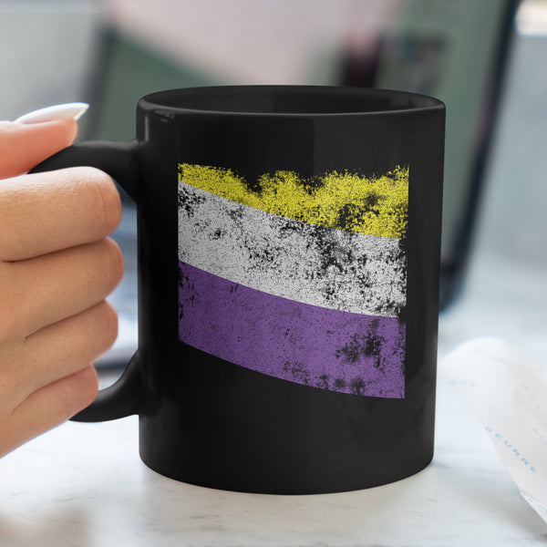 Nonbinary Flag - Distressed LGBT+ Mug