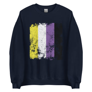Nonbinary Flag - Distressed LGBTQIA2S+ Sweatshirt