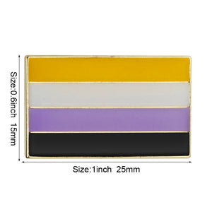 Nonbinary Pride Flag Lapel Pin - LGBTQIA2S+ Enamel Pin Flag