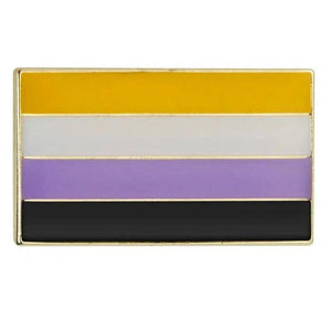 Nonbinary Pride Flag Lapel Pin - LGBTQIA2S+ Enamel Pin Flag