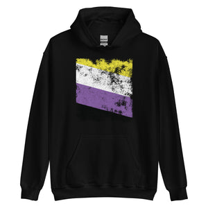 Nonbinary Flag - Distressed LGBT+ Hoodie