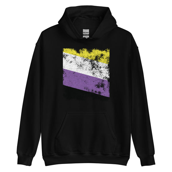 Nonbinary Flag - Distressed LGBT+ Hoodie