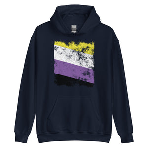 Nonbinary Flag - Distressed LGBT+ Hoodie