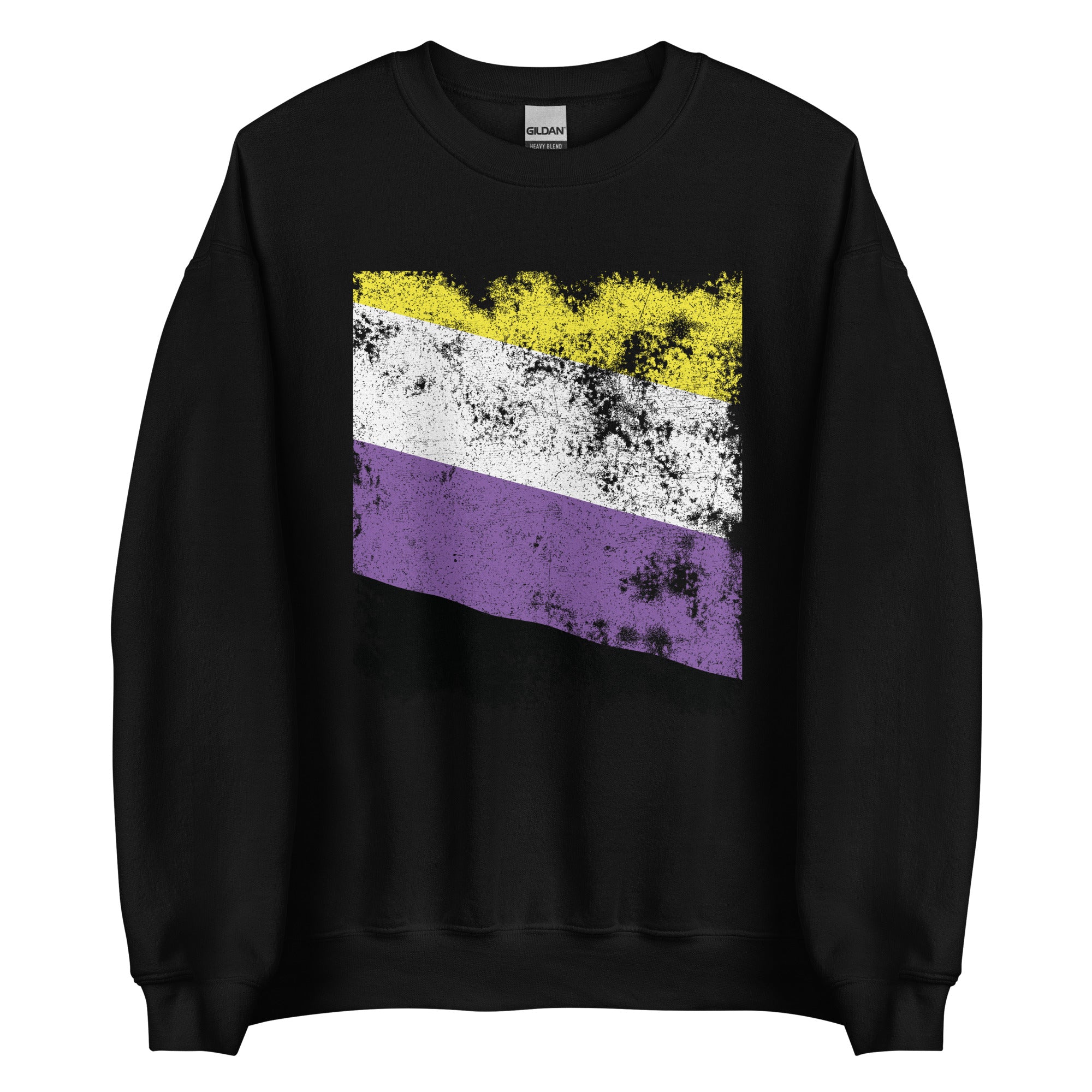 Nonbinary Flag - Distressed LGBT+ Sweatshirt