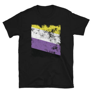 Nonbinary Flag - Distressed LGBT+ T-Shirt