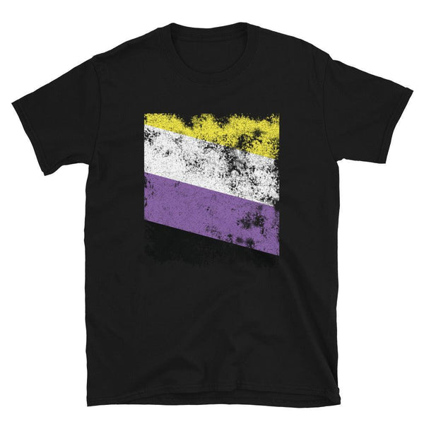 Nonbinary Flag - Distressed LGBT+ T-Shirt